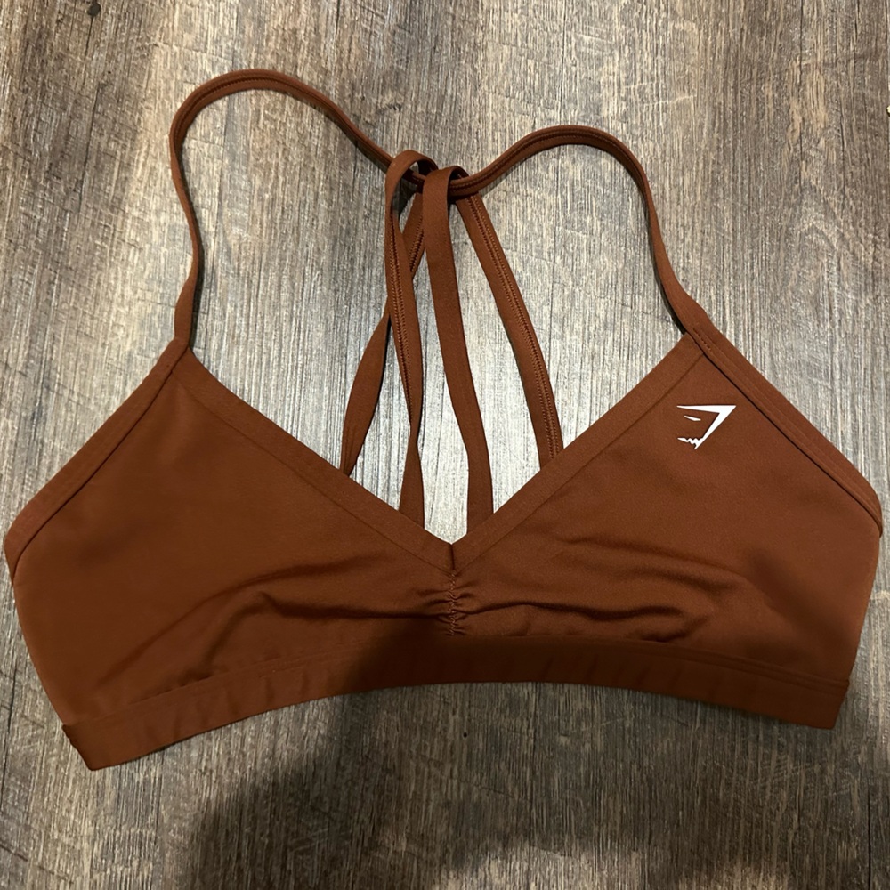 Gymshark Minimal Sports Bra - Copper Brown size M